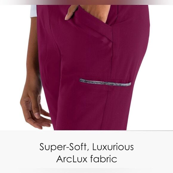 BARCO Grey's Anatomy Impact GIP554 Women's Lively Scrub Pant Wine XSP size XLT - Picture 4 of 10